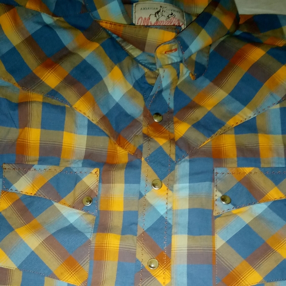 Wrangler Western Multi Plaid Pearl Snap Long Sleeve Shirt Sz XL - Picture 8 of 8